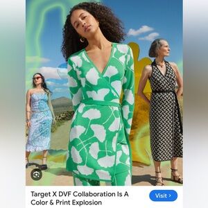 Diane Von Furstenberg Green Sleeveless Midi Sundress